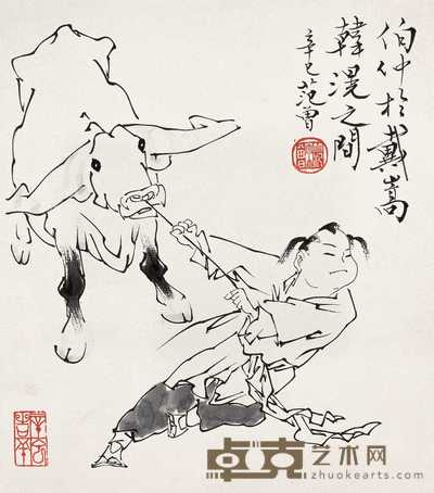 范曾 2001年作 牵牛图 镜心 27×24cm